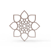 Rose gold CALYX silicone tuile mold in a detailed, eight-petal flower shape.