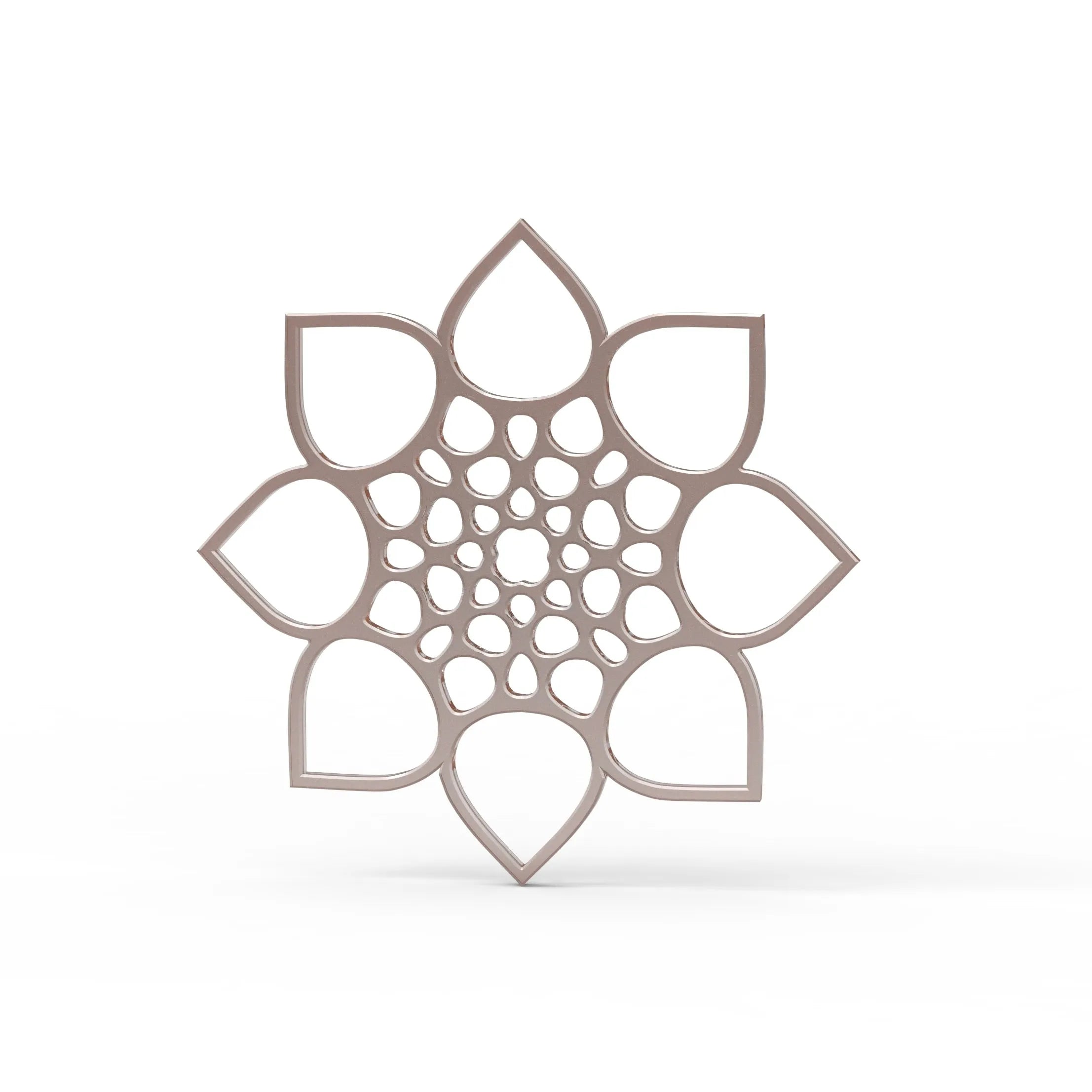 Rose gold CALYX silicone tuile mold in a detailed, eight-petal flower shape.