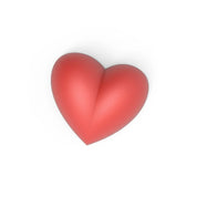 Red heart-shaped silicone pastry mold with a smooth matte finish.