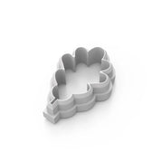 White plastic oak leaf cookie cutter with a detailed lobed shape and sharp cutting edge.