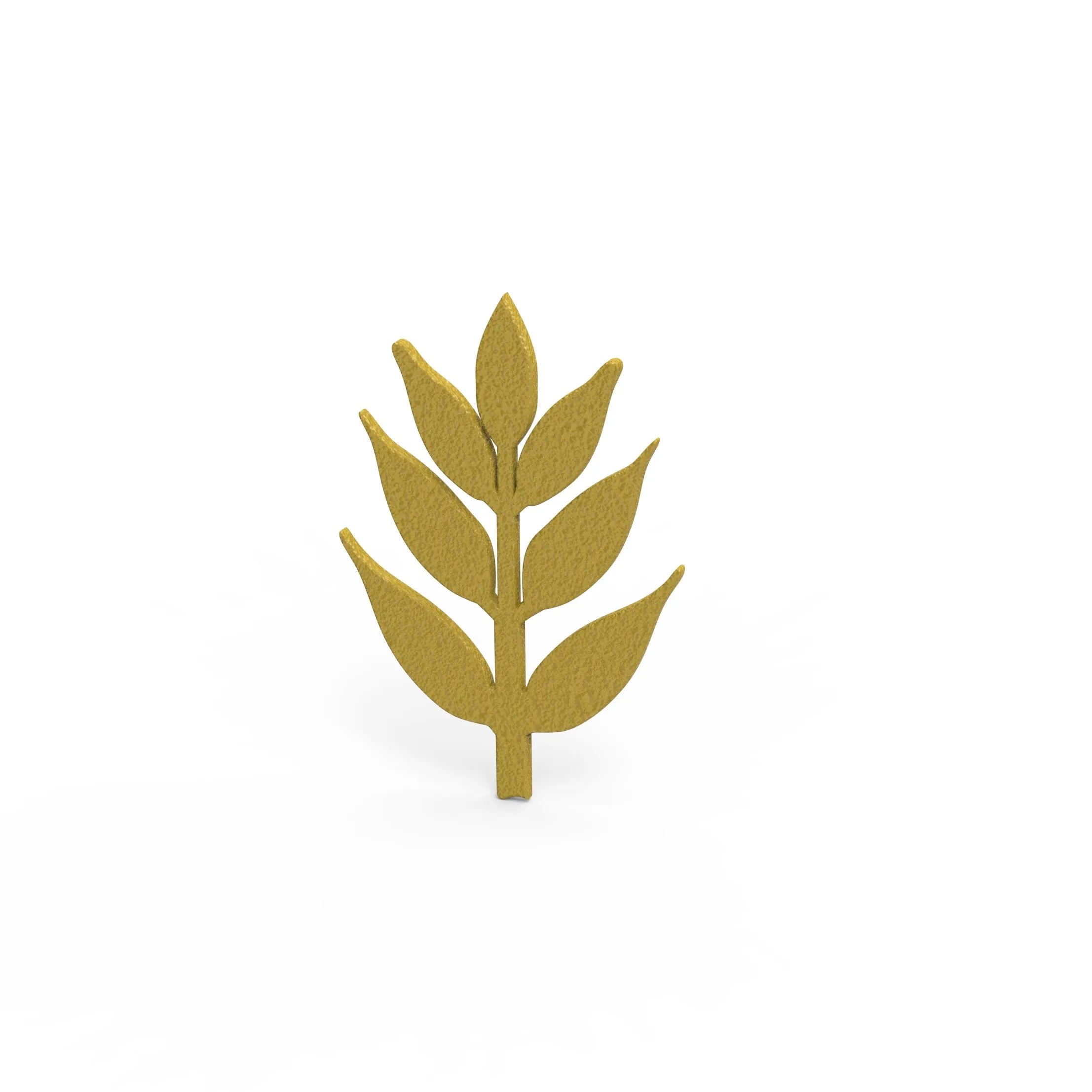 Golden ash leaf tuile shape made with a silicone pastry mold.