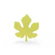 Yellow fig leaf silicone tuile mold with realistic five-lobed botanical contours.