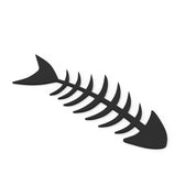 Black fish skeleton shaped silicone tuile mold on a white background.