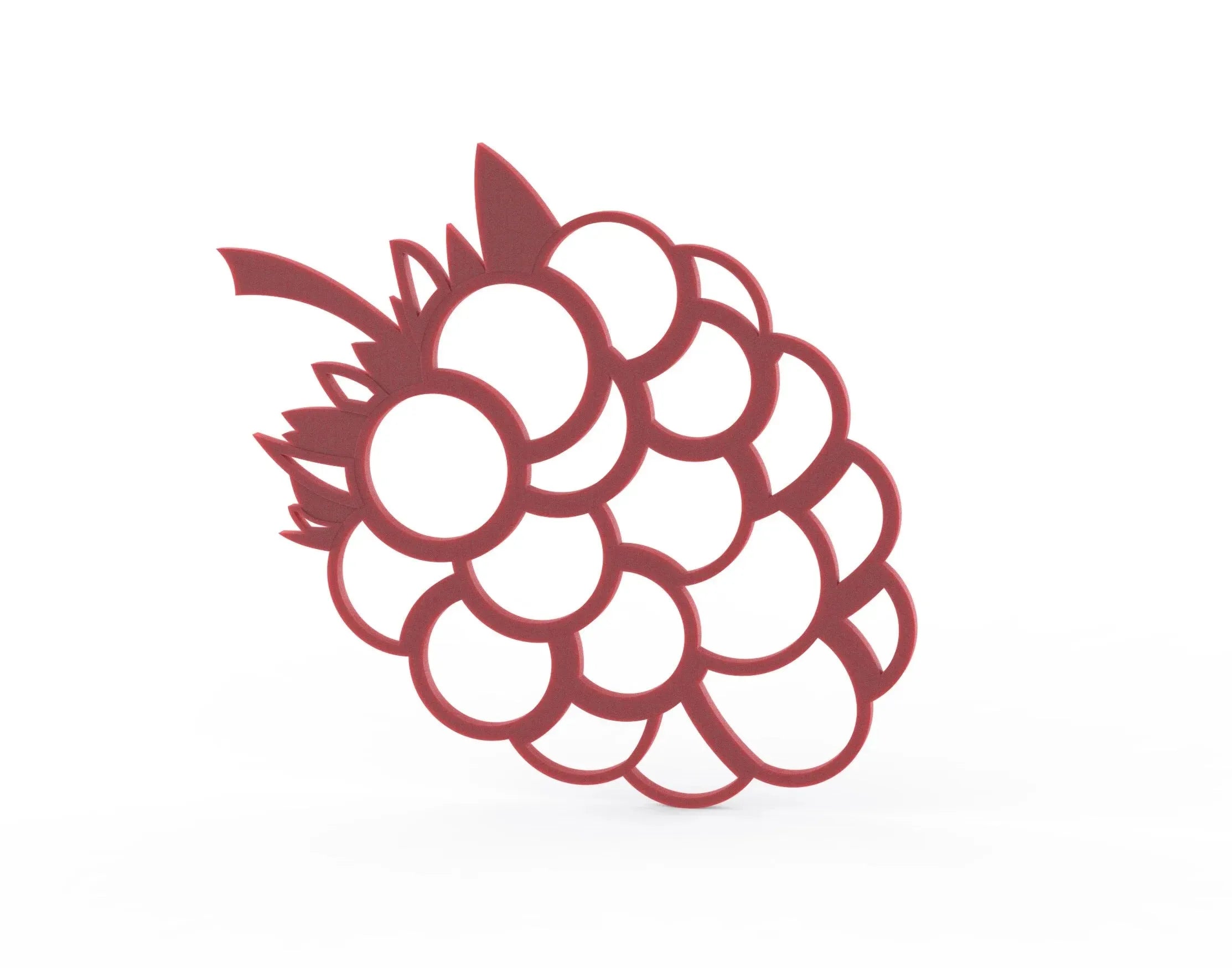 Visualisation 3D du moule tuile framboise, outil de pâtisserie pour décors gourmands