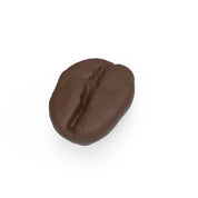 Realistic brown chocolate coffee bean molded from a silicone mold.
