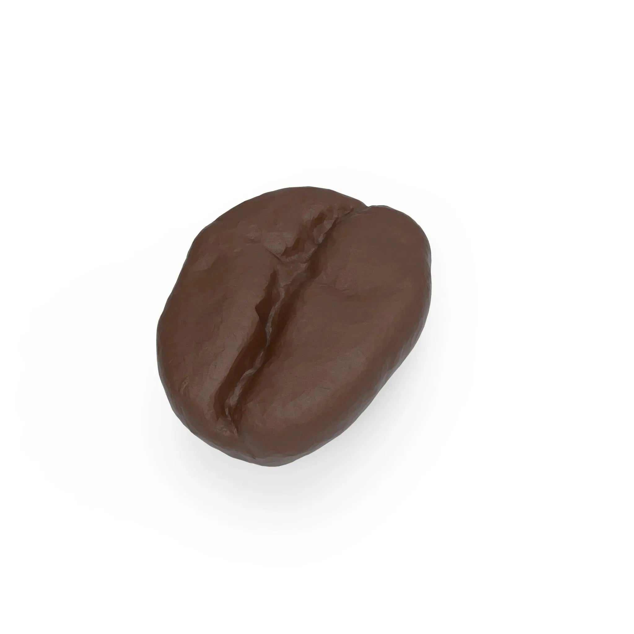 Realistic brown chocolate coffee bean molded from a silicone mold.