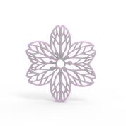 Hanami silicone tuile mold in a delicate six-petal cherry blossom shape with intricate leaf-like veins.