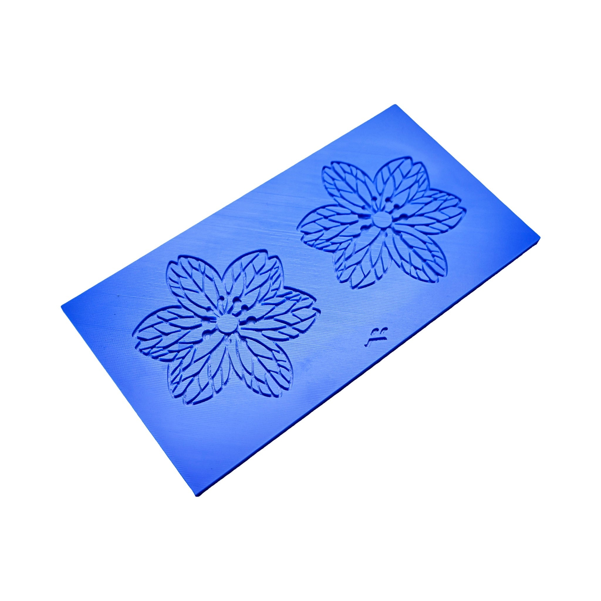 Blue Hanami silicone tuile mat featuring two detailed cherry blossom flower molds.