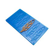 Moule silicone tuile plume, vue des empreintes, outil de pâtisserie