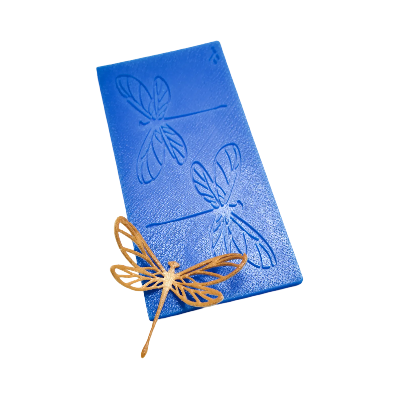 Moule silicone tuile libellule, 2 empreintes, détails fins pour décors originaux