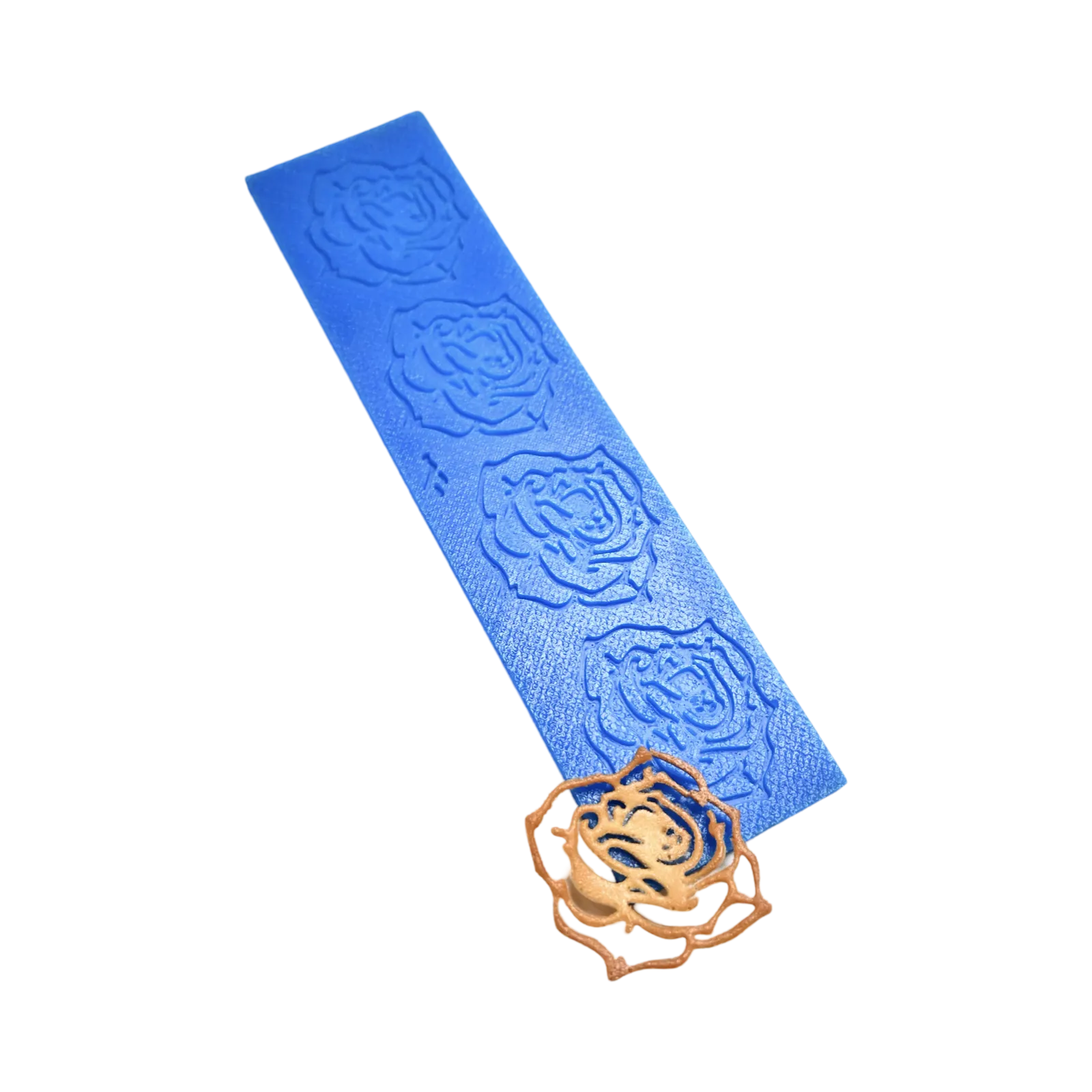 Moule silicone tuile rose, 4 empreintes, outil pour décors floraux en pâtisserie