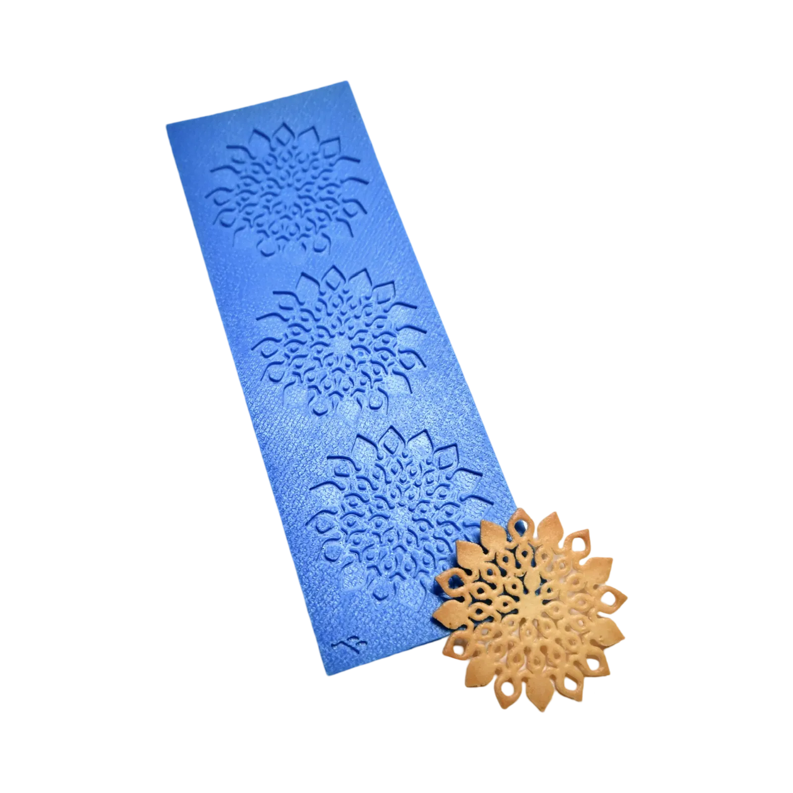 Moule silicone tuile fleur mandala, 3 empreintes, outil pour décors floraux en pâtisserie