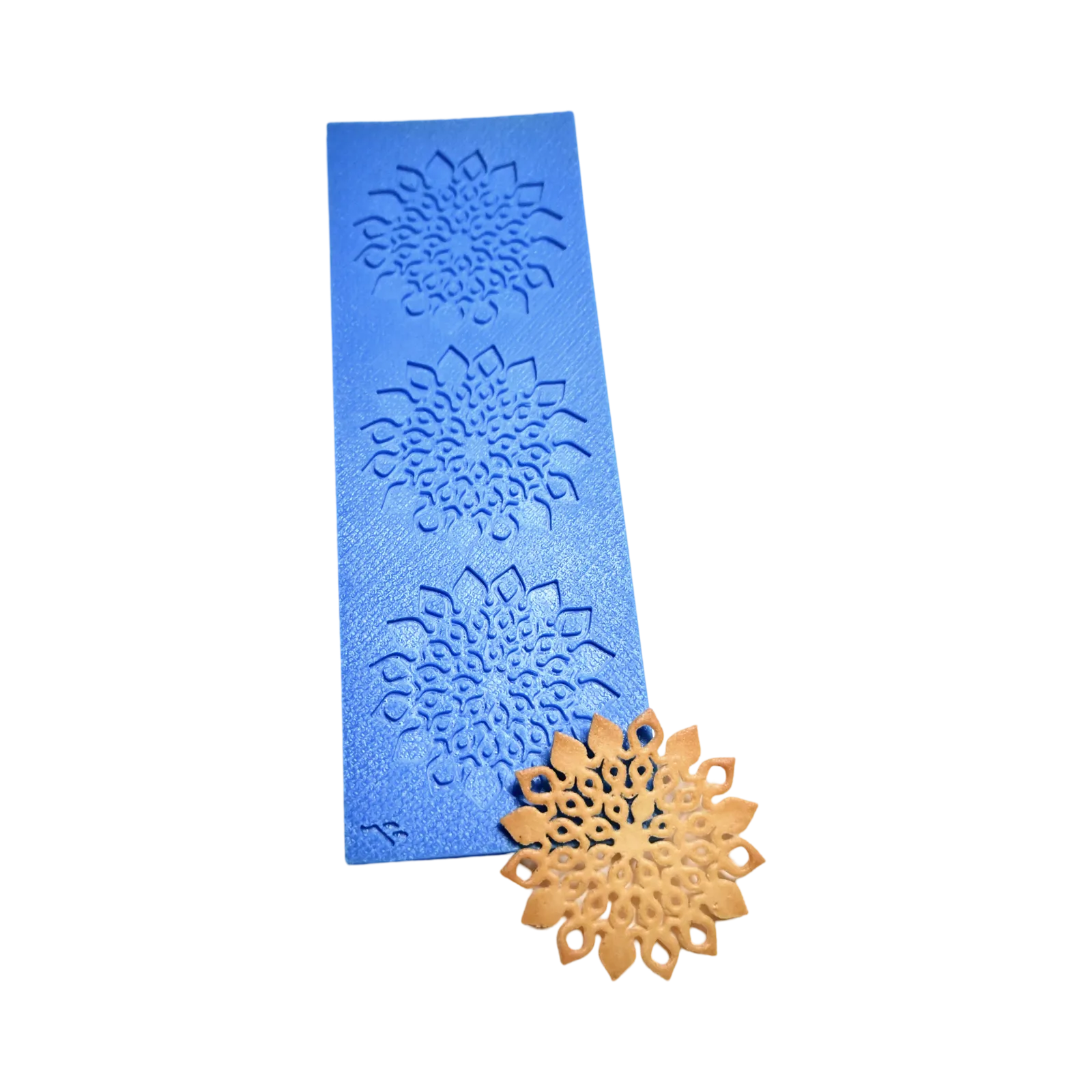 Moule silicone tuile fleur mandala, 3 empreintes, outil pour décors en sucre et chocolat