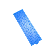 Blue silicone Baroque tuile mat with intricate cross-shaped ornamental molds.