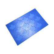 Blue silicone tuile mat featuring multiple detailed maple leaf shaped molds.