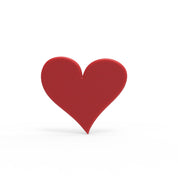 Red textured heart-shaped tuile made from a silicone mold on a white background.