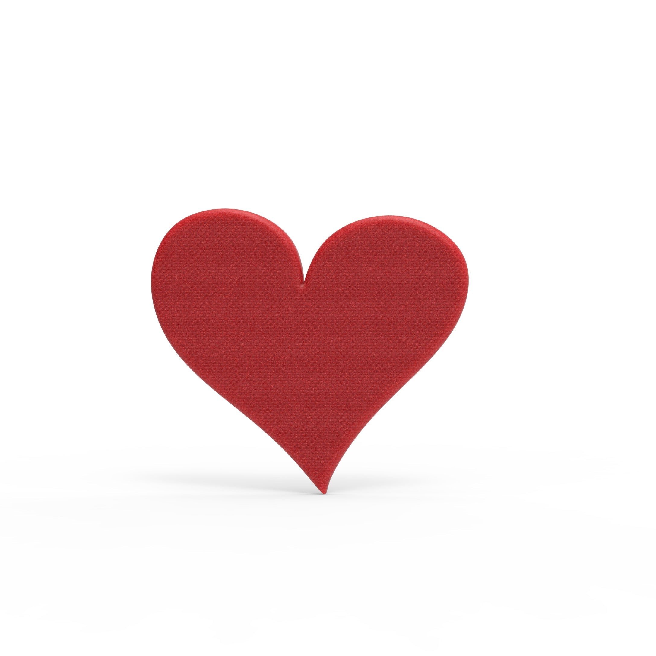 Red textured heart-shaped tuile made from a silicone mold on a white background.