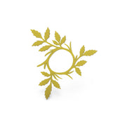 Yellow Tagelia tuile silicone mold in a circular leaf branch design.