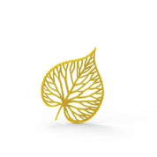 Yellow linden leaf-shaped tuile pastry decoration made with the Tilia silicone mat.