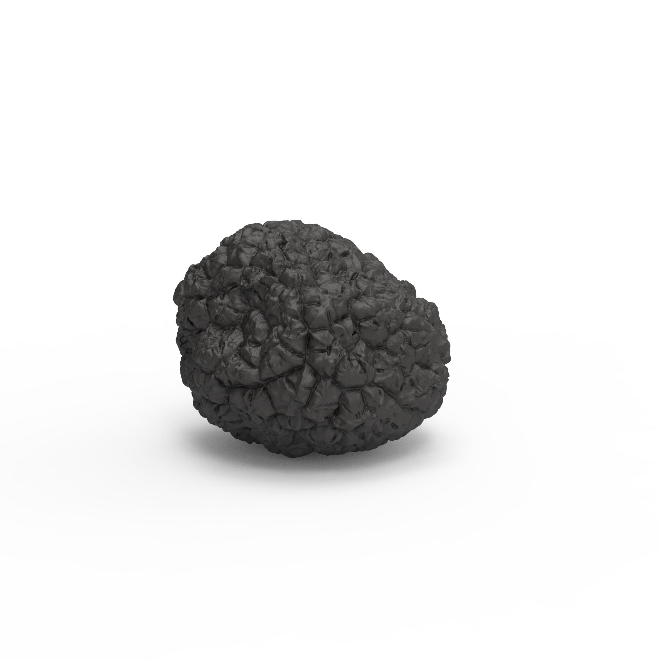 Black textured truffle-shaped silicone mold with a realistic, bumpy surface design.