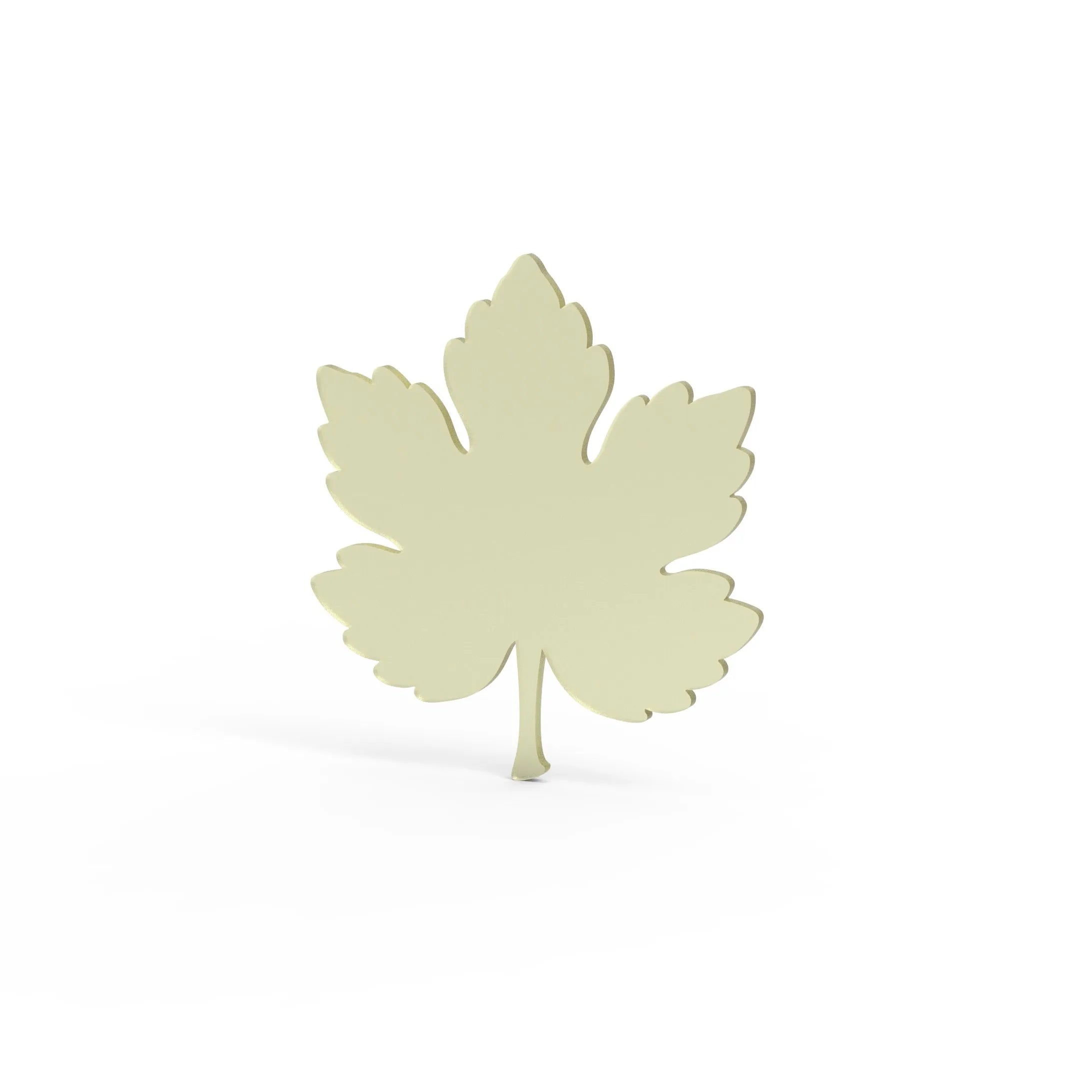 Light green silicone mold in a detailed five-lobed vine leaf shape.